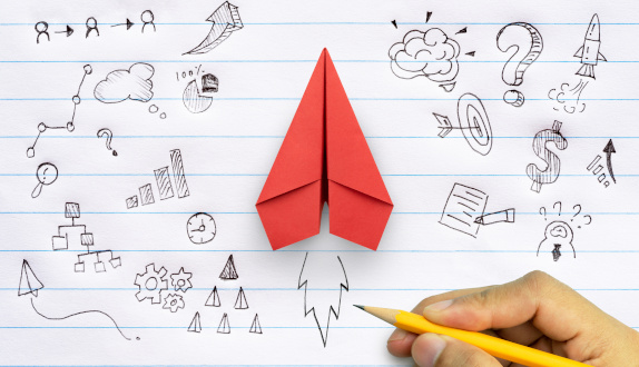 Purpose Ziel Bild Papierflieger mit Motiven